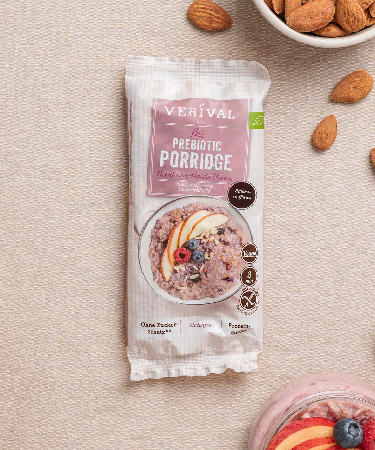 Prebiotic Porridge Raspberry-Blueberry